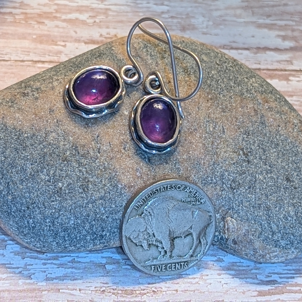 Silpada Sterling Silver Amethyst Gemstone Dangle Earrings W1277 - Picture 5 of 7